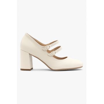 Pantofi de piele cu toc masiv