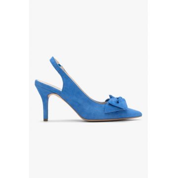 Pantofi slingback din piele intoarsa cu varf ascutit Phoebe