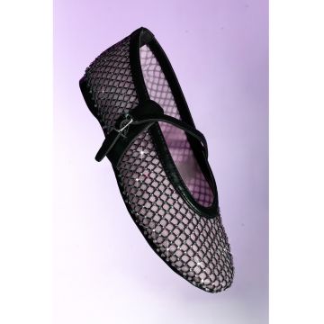 Balerini de plasa cu aplicatii de strasuri