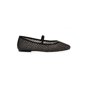 Balerini din piele ecologica - Negru/Transparent