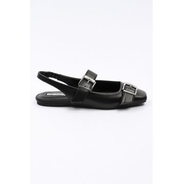 Balerini slingback de piele cu varf patrat