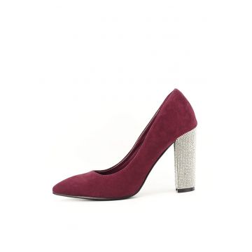 Pantofi bordo cu toc Debbie 02 6690