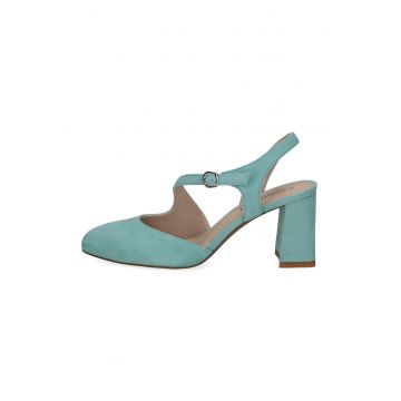 Pantofi de piele cu toc masiv
