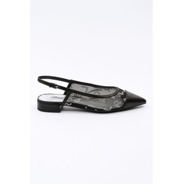Pantofi slingback cu varf ascutit de piele