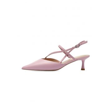 Pantofi slingback din piele cu varf ascutit