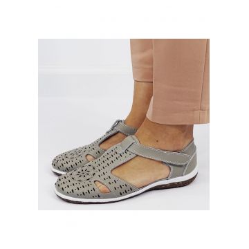 Balerini gri din piele naturala 5121 M5 17347