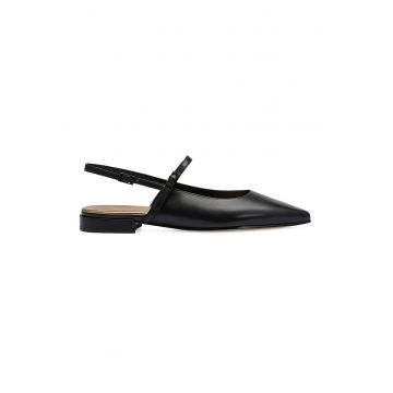 Balerini slingback de piele cu varf acsutit