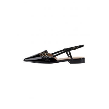 Balerini slingback din piele cu catarame