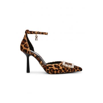 Pantofi cu varf scutit si model animal print