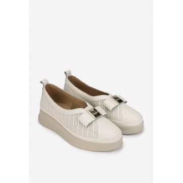 Pantofi dama  bej cu ornament