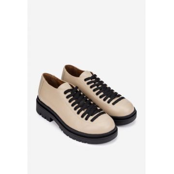 Pantofi dama bej din piele