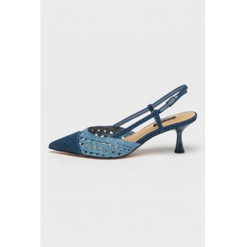 Pantofi din material textil cu toc clasic