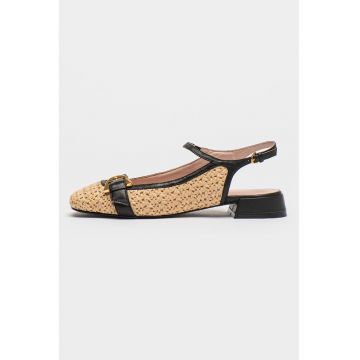 Pantofi din paie de hartie si piele Maia