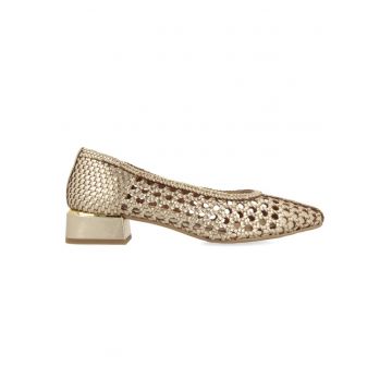 Pantofi din piele cu varf ascutit si aspect impletit Eastham