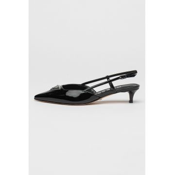 Pantofi din piele ecologica cu toc kitten