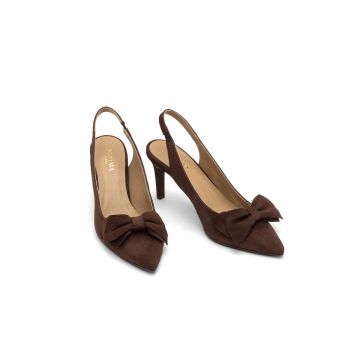 Pantofi slinback din piele intoarsa