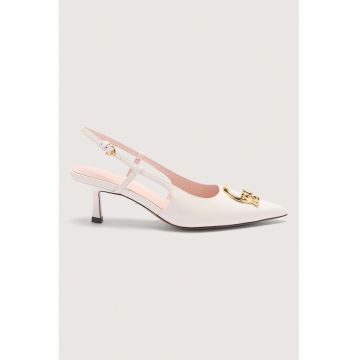 Pantofi slingback de piele cu varf ascutit