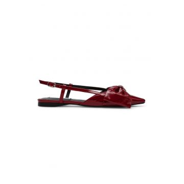Pantofi slingback de piele si piele ecologica