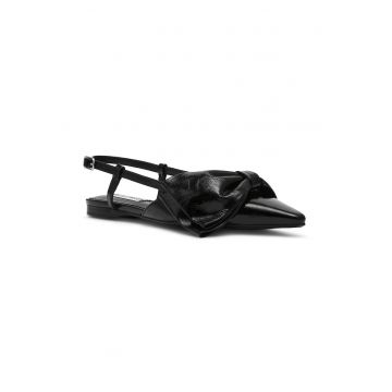 Pantofi slingback de piele si piele ecologica