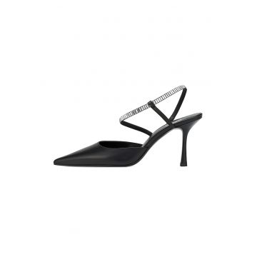Pantofi slingback din piele cu toc stiletto