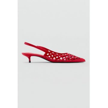Pantofi slingback din piele ecologica