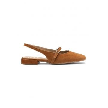 Pantofi slingback din piele intoarsa