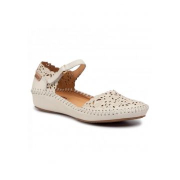 Pantofi Albi  perforati piele naturala 655-0906