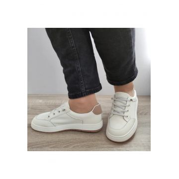 Pantofi Casual Dama  8196-8 Crem + Apricot - Crem -