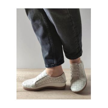 Pantofi Casualperforati Dama  W8K-4890 Bej - Bej -