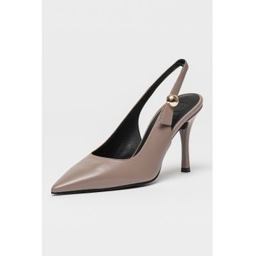 Pantofi de piele cu toc si varf ascutit