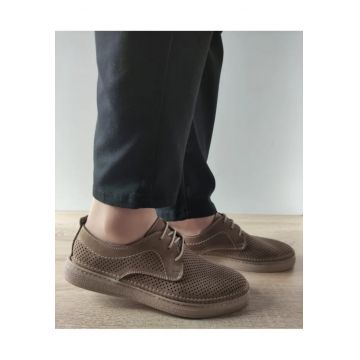 Pantofi Perforati Barbati  B69-321 Bej - Bej -