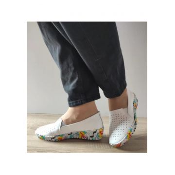 Pantofi Perforati Dama  03664 Albi - Alb -