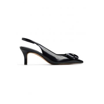 Pantofi slingback de piele ecologica cu toc Blaine