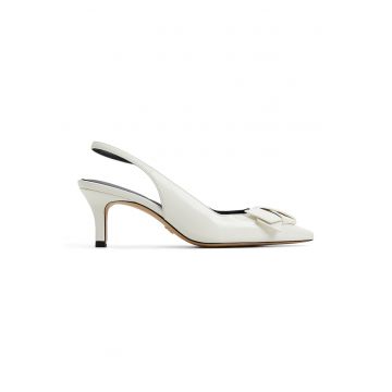 Pantofi slingback de piele ecologica cu toc Blaine