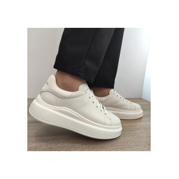 Pantofi Casual Barbati  88118 Albi (Spre Crem) - Crem -