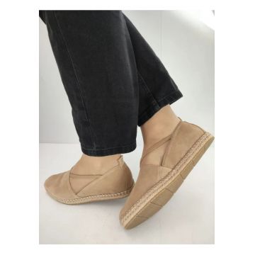 Pantofi Casual Dama  24620-44 Bej Velur - Bej -