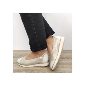 Pantofi Casual Dama  82200-44 Bej Cu Auriu - Bej