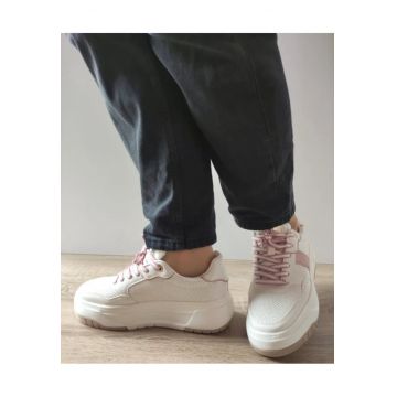Pantofi Casual Dama Misscat 250536-6 Albi Cu Roz - Alb -
