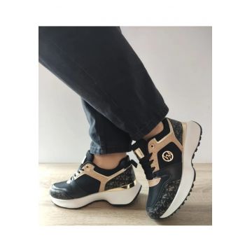 Pantofi Casual Dama  Wsc250524-1 Negri Cu Grej - Negru -