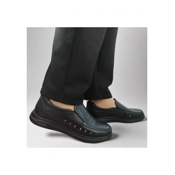 Pantofi Casual Perforati Barbati  19156 Negri - Negru -