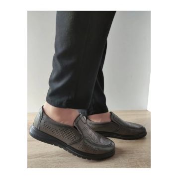 Pantofi Casual Perforati Barbati  808-L8225 Grey - Gri -