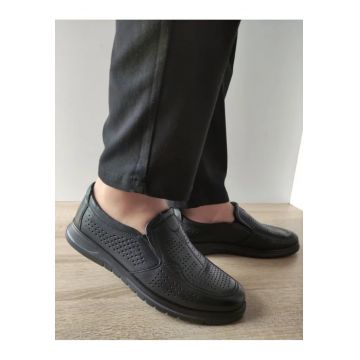 Pantofi Casual Perforati Barbati  808-L8225 Negri - Negru