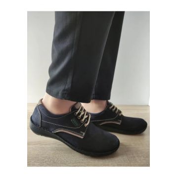 Pantofi Casual Perforati Barbati  9553 42-2 Dark Navy - Albastru -