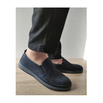 Pantofi Casual Perforati Barbati  B69-320 Bleumarin - Albastru -