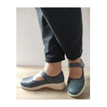 Pantofi Casual Perforati Dama  860022B 51-N Albastri Denim - Albastru -