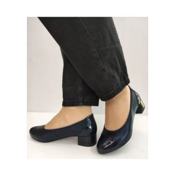 Pantofi Eleganti Dama  22500-42 Albastri Sidefat Cu Lac - Albastru - 38.5