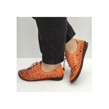 Pantofi Perforati Dama  1154-1-0 Portocalii - Portocaliu -