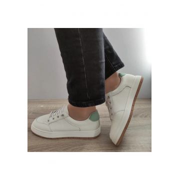Pantofi Casual Dama  8196-8 Crem + Vernil - Crem -