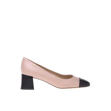 Pantofi de piele cu toc patrat