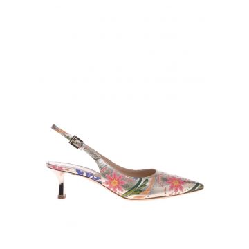 Pantofi slingback de piele cu model
